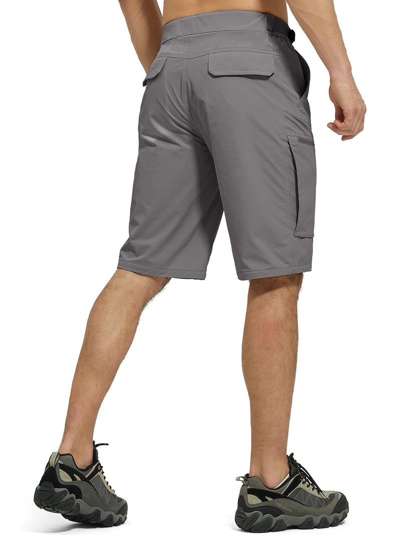 FREE SOLDIER Men's Cargo Hiking Shorts with Belt Lightweight Quick Dry Tactical Shorts with Pockets for Casual Work Golf (Gray 36W12L) - Image 2